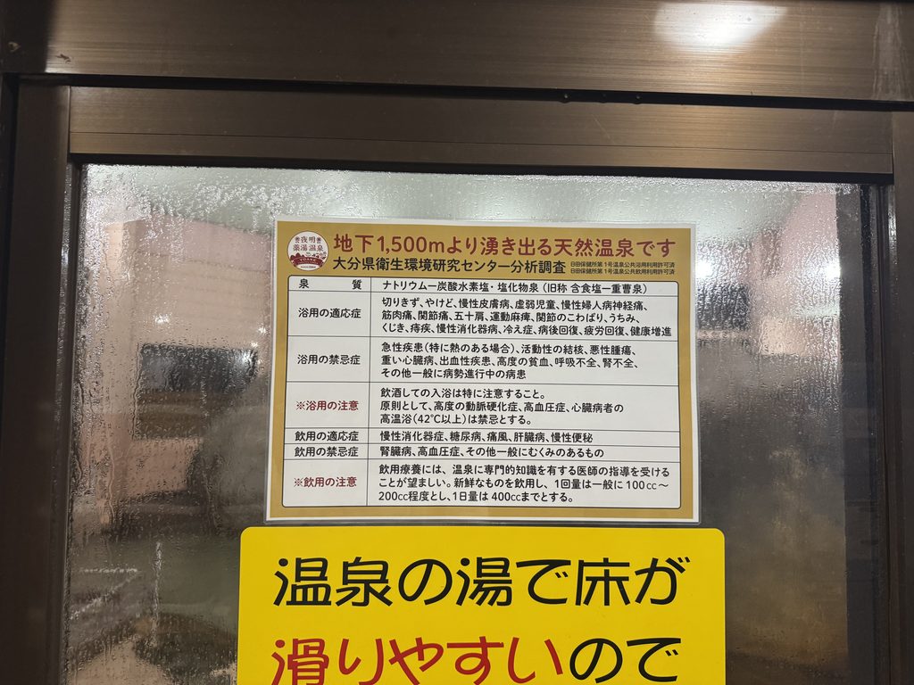 夜明薬湯温泉の館内の案内
